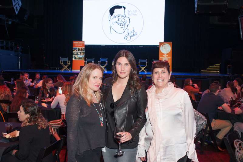 Panelist Joy Gohring with alum Alexis Ostrander and moderator Julie Chambers